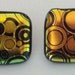 Handmade Dichroic Glass Button Pair Set - CLOCKWORK