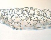 Silver Wire Beaded cuff bracelet