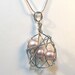 Vintage Beige Pearl Wire Wrapped Orbit Necklace - Sterling Silver