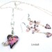 Antique Pink Swarovski Heart Necklace Set