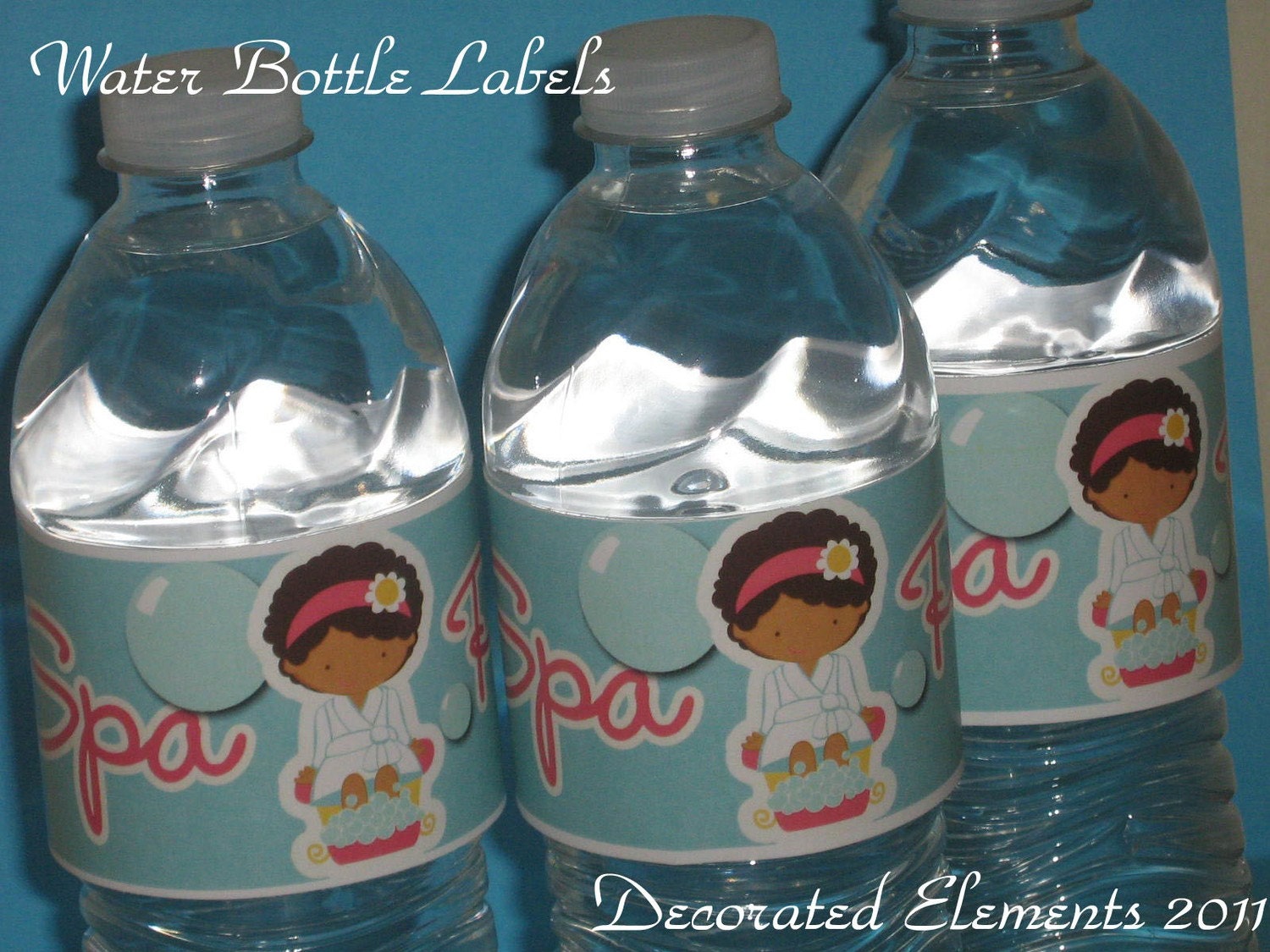 Spa Party Water Bottle Labels
