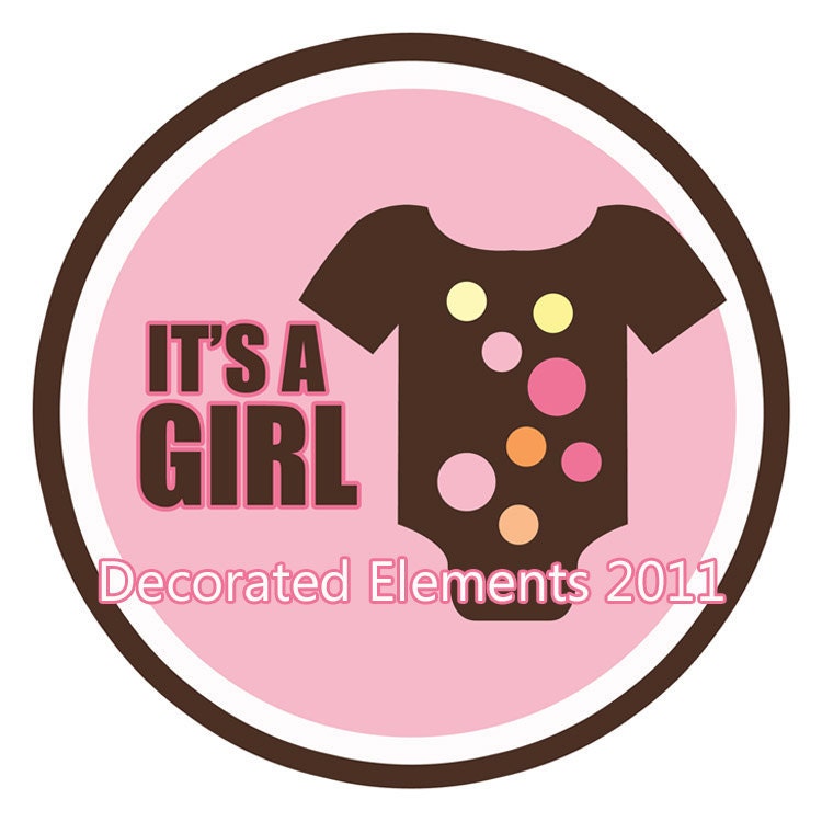 It's A Girl Mod Mom Toppers/Tags