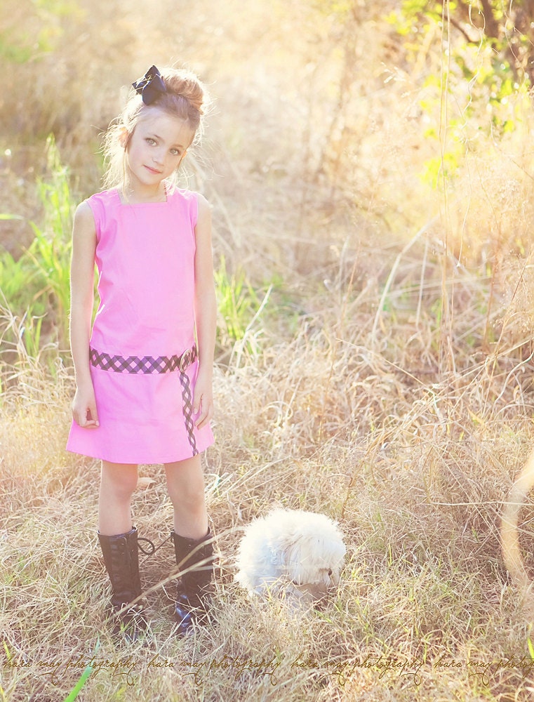 Retro 1970 Style Square Neckline dress-children clothing-girls