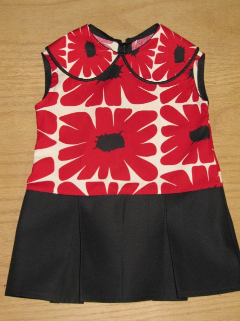 Retro 1970s Style Hula Hoop  pleated  dress-children clothing-girls dresses