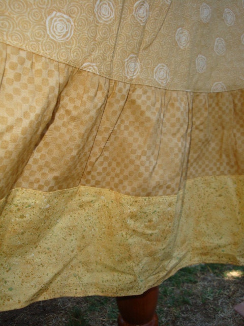 Cotton Hippie Dress Eyelet Lace Ribbon Handmade Earthy Country Prairie by elyse SIGNATURES