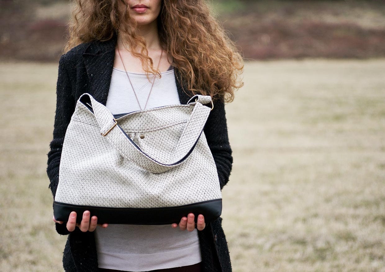 Charlotte in B&W . Vegan bag