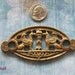 GARGOYLE Gryphon Wing ESCUTCHEON Pendant Filigree Figural Face Antique Medieval Brass Plate DIY Jewelry Steampunk