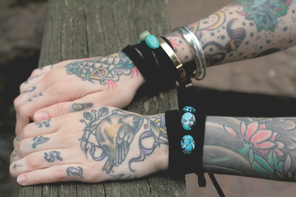SALE /// Magnesite & Leather - Head or Wrist Band