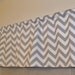Grey Chevron Window Valance Custom Made in Storm Gray and White Zig Zag Fabric