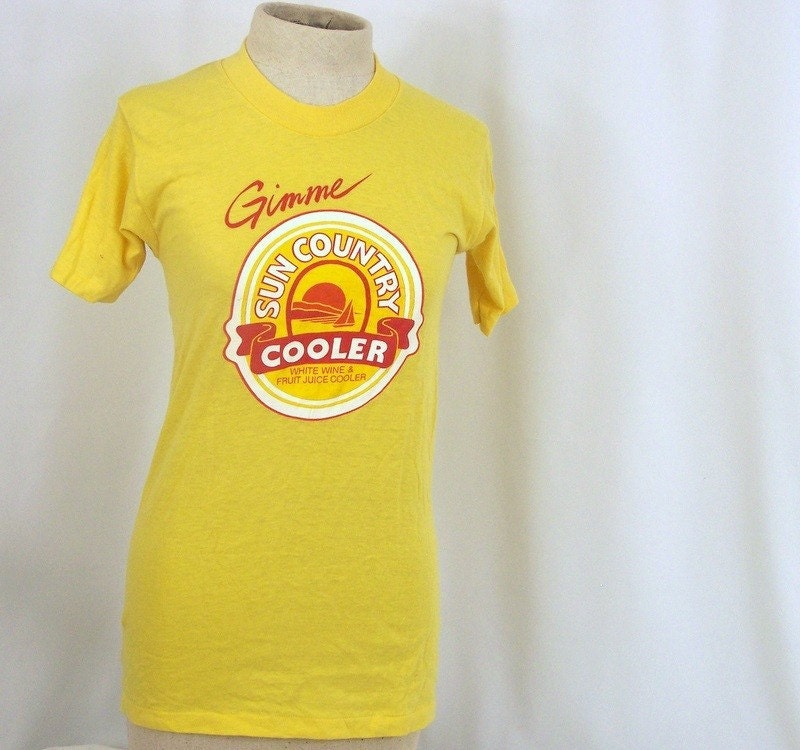 Bright Yellow 70s Tiny Fit Sun Country Coolers T by daisytoad