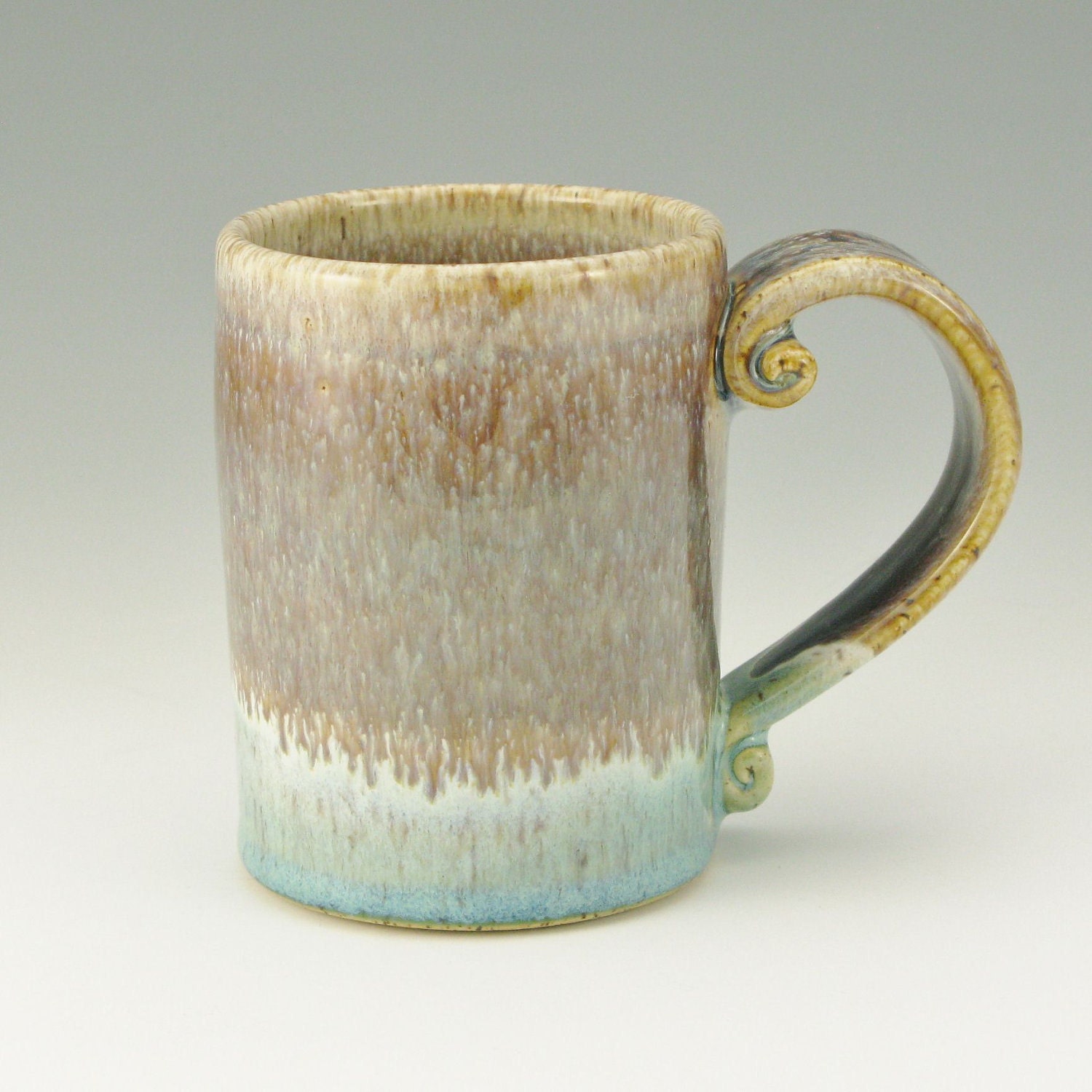 Tea Mug, Small Mug, 12 Ounce Straight Style, Coffee Syrup Drip - Ready To Ship