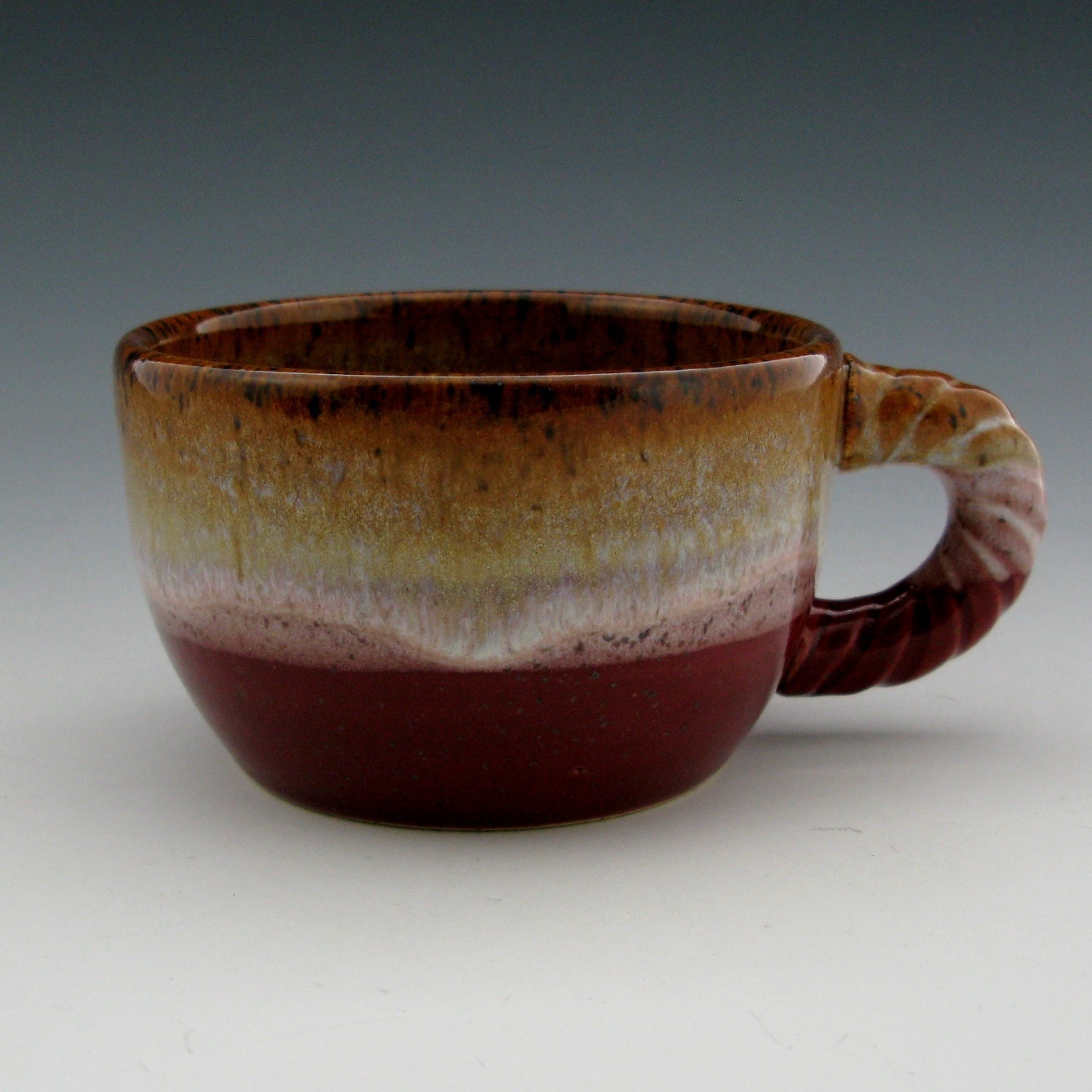 Teacup / Dessert Cup / Cappuccino Cup / Teacup Planter / Ice Cream Sundae Cup / Honey Brown Burgundy / Ready To Ship
