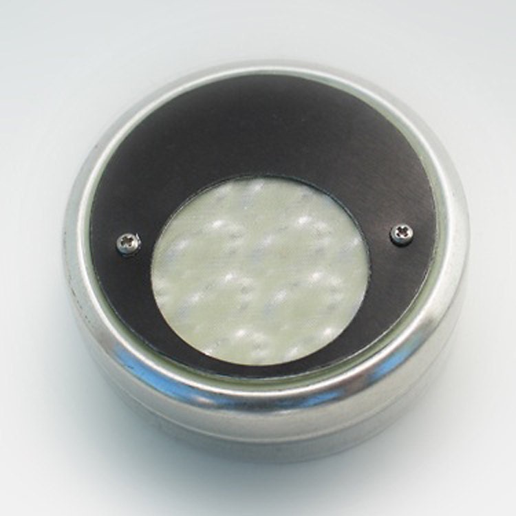 Metal Pillbox / Tin / Container with Anodized Aluminum Design - Glow-In-The-Dark Hologram Circle
