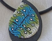 Organic Necklace Alpha polymer clay and rubber