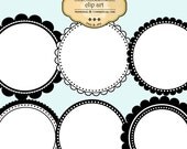 Round Clip Art Labels and Frames commercial use Digital Frames Labels (set 4)
