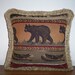 Bear Tapestry Pillow Cabin Lodge Woodlands Canoes Fish