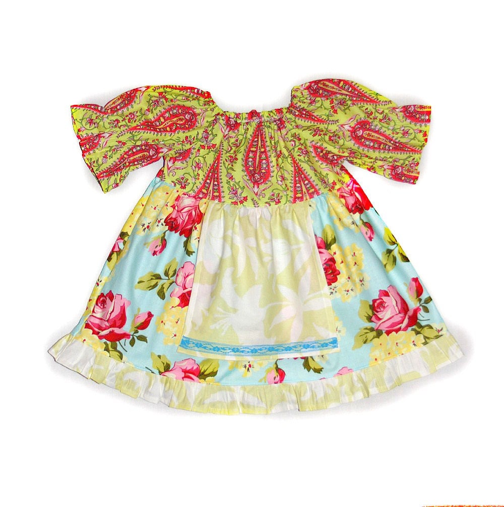 Whimsy Couture Sewing Pattern PDF Tutorial ebook -- Apron Twirl Peasant Dress -- 0m through 12 girls Instant