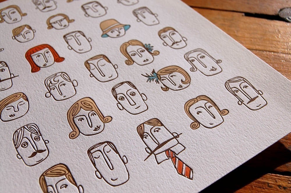 portraits limited edition letterpress 8 x 10