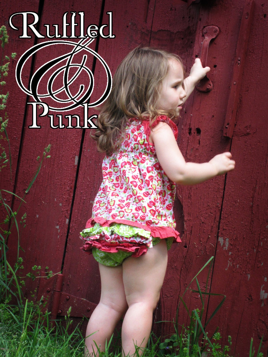 Peasant Top, Peasant Ruffle Top, Childrens Clothing, Sizes 6 months - 2T Karlita Sweet Strawberry LIMITED QUANTITIES