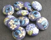 Lavender Fields Polymer Clay Lentils Bead Dozen - Made to Order