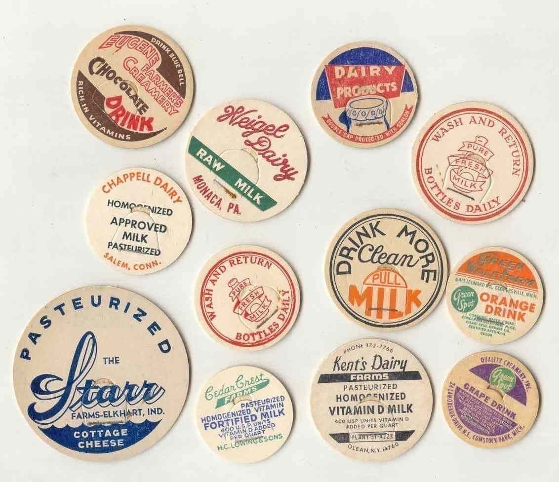 66 DIFFERENT Old MILK CAPS - DAIRY , JUICE, ETC.
