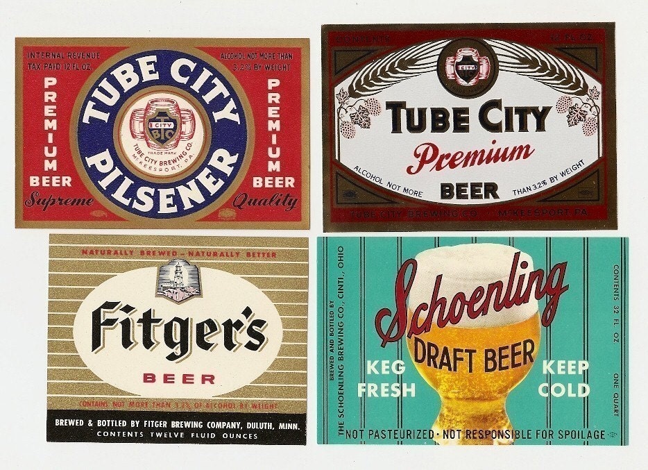 21 Different Old 1930's Plus OLD BEER LABELS