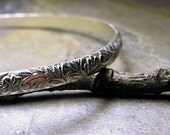 Sterling Silver Narrow bangle -  Silver Tapestry