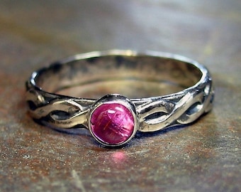 Sterling Silver and Tourmaline Ring - Pretty in Pink