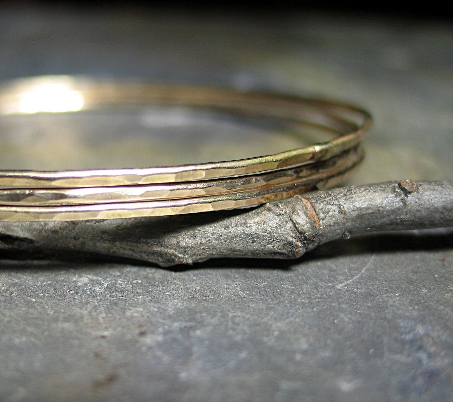 14kt Gold-Fill Stacking Bangles - Golden Lights Set of 3