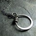 Rustic Sterling Silver Circle Pendant - Little Wrapped Oh