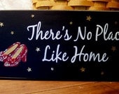 There's No Place Like Home Painted Wood Sign Wall Decor