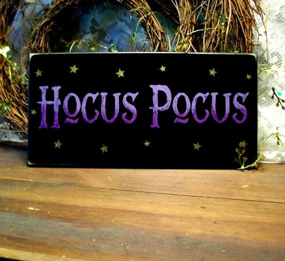 Hocus Pocus Wood Sign Witch Painted Magic Plaque