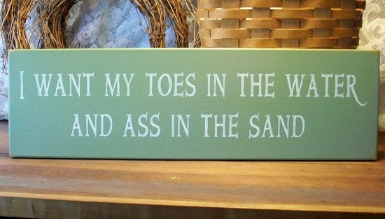 Toes In The Water Beach Wood Sign Painted Wall Decor