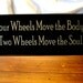 Four Wheels Two Wheels Biker Wood Sign Motorcycles Wall Decor