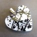Glass Heart Pendant, Glass Heart Jewelry, Black and White Glass - Spicey - 3961