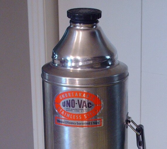 Vintage Hot Cold Uno Vac THERMOS Stainless Steel by vintagewindow