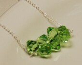 Swarovski Necklace, Green Swarovski Crystal Necklace in Sterling Silver - The Rainforest Necklace