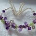 Amethyst Peridot Gemstones & Solid Sterling Silver Necklace