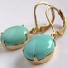 Cased Natural Blue Turquoise Earrings with Leverbacks Handmade Gorgeous