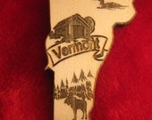 Wooden Customized Vermont State Magnet