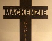 Personalized wooden cross sign for christening, communion, confirmation etc.