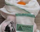 Produce eco bag, natural unbleached cotton with screenprinted butterfly - market shopping