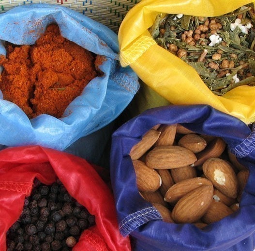 Small reusable Bulk Bin food bags for herbs,spices and snacks - set of 4