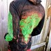 SALE Unisex Double Sided Celtic Black Green Bleached Hoodie Small Only