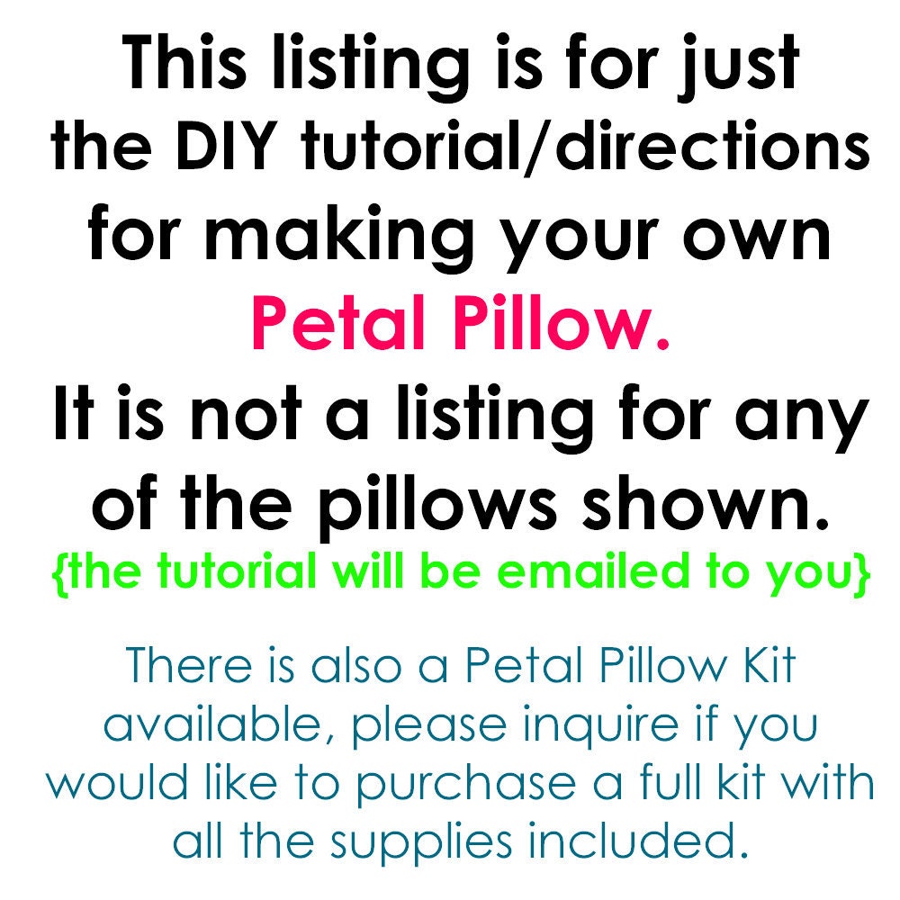 Make Your Own Petal Pillow -- a DIY (do it yourself) Tutorial PDF -- INSTANT download