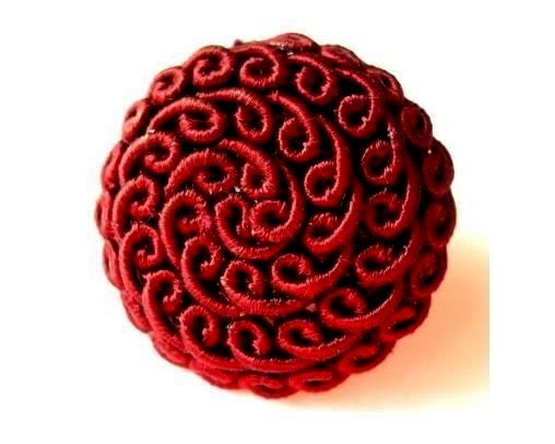 Antique vintage button made of threads on plastic base, unique rare button, 31mm