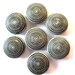 7 Buttons metal antique vintage buttons, black circles ornament, unique, 11mm