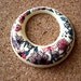 3 Vintage beads rings white lucite plastic flowers ornament