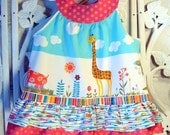 Ruffled Jungle Pinafore - made to order for infant and toddler sizes