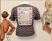 Courage to Change - 1940's style fitted blouse - Women's size 12